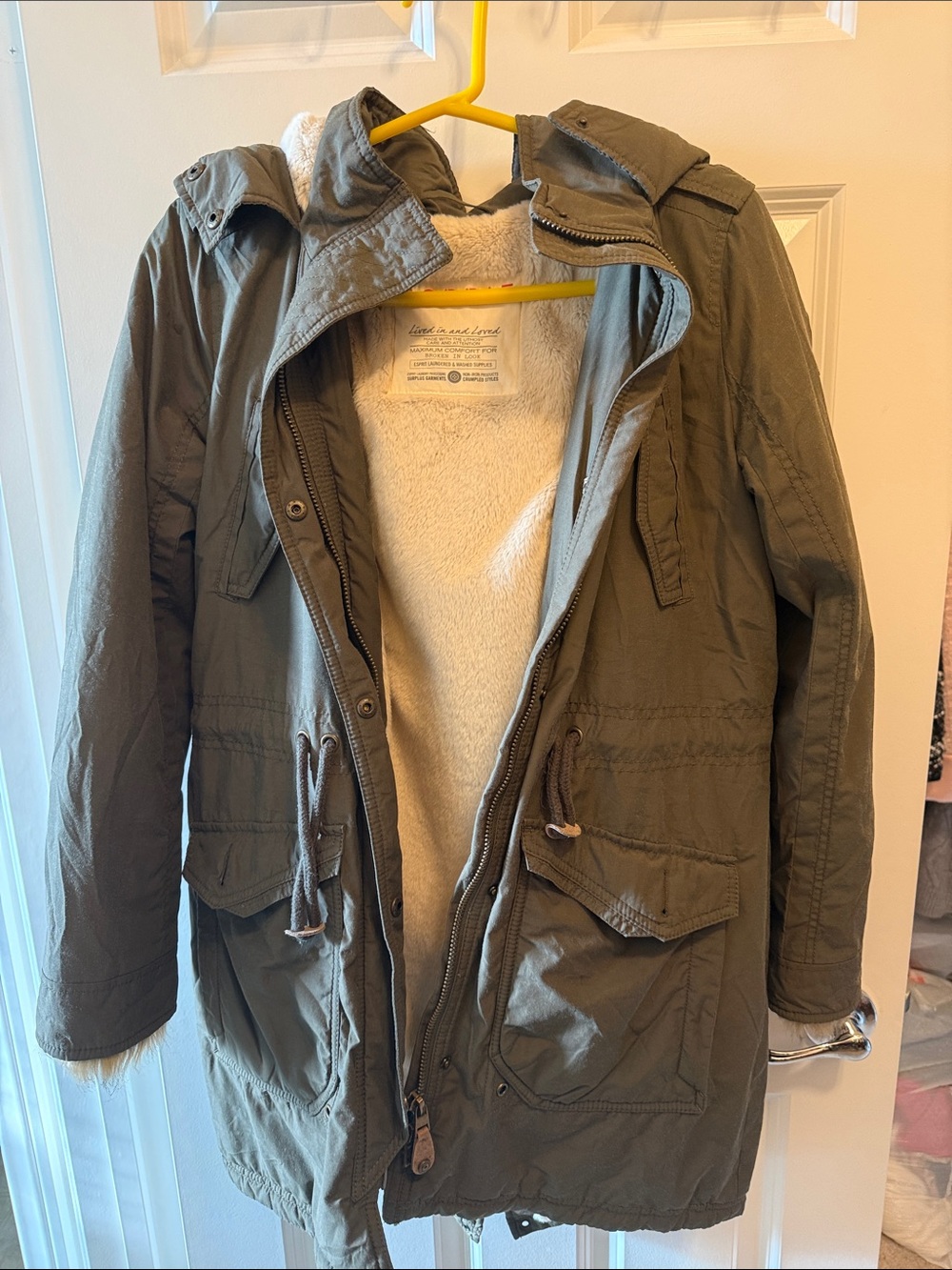 Esprit Olive Green Sherpa-Lined Field Jacket